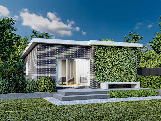Granny flat 6 house design with skillion facade