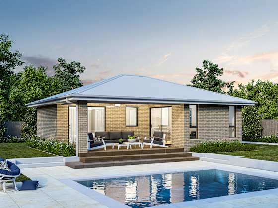 Granny flat 8 house design with hipped facade