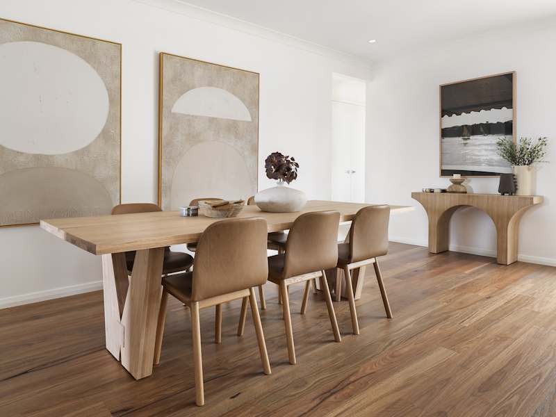 Lucia Three house design dining in Coastal style