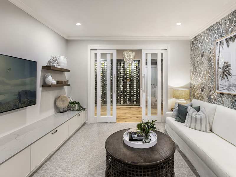 Retreat Grande house design theatre in Coastal style