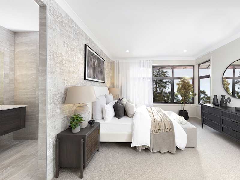 Seaview house design bedroom in Urban style