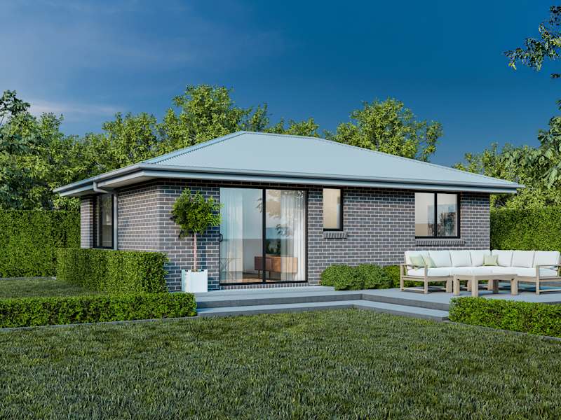 Granny flat 1 house design with hipped facade