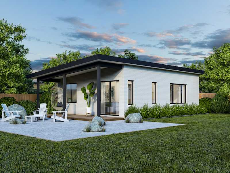 Granny flat 4 house design with skillion facade