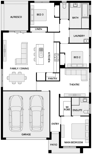 Almeria One Single Storey House Floor Plan