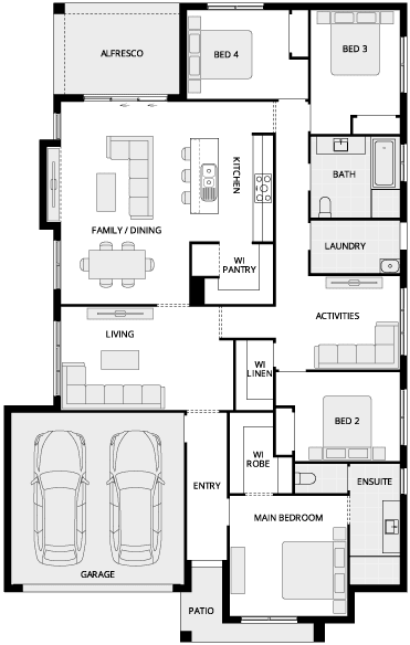 Amalfi One Single Storey House Floor Plan