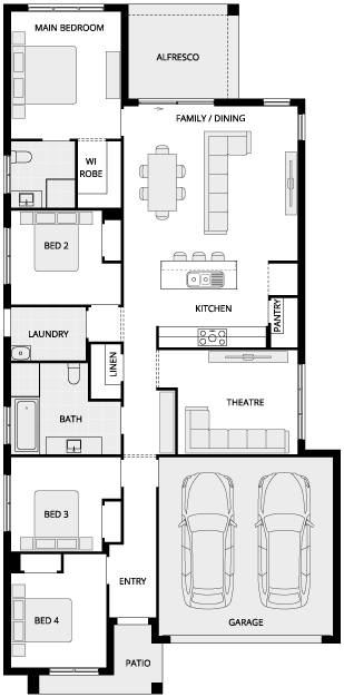 Andorra One Single Storey House Floor Plan