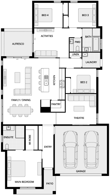 DeLorean One Single Storey House Floor Plan