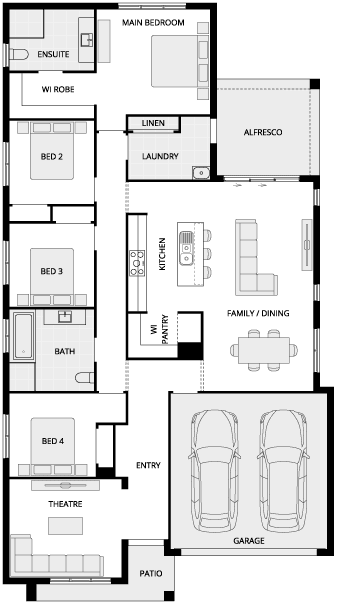 Ibiza One Single Storey House Floor Plan