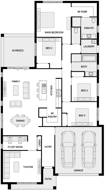 Ibiza Two Single Storey House Floor Plan