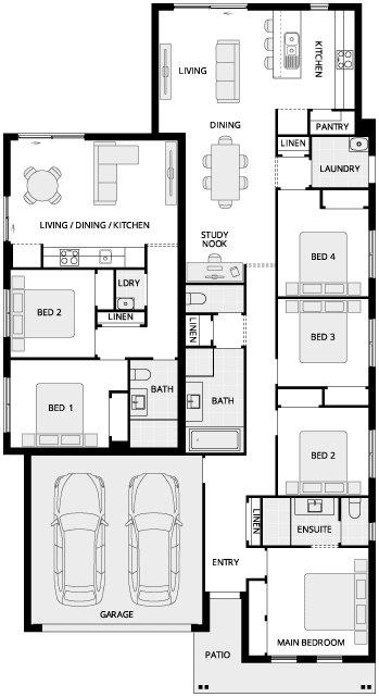Bragado Dual Living House Floor Plan