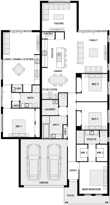 Serrano Three Dual Occupancy House Floor Plan