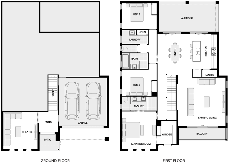 Monterey Three Split Level House Floor Plan