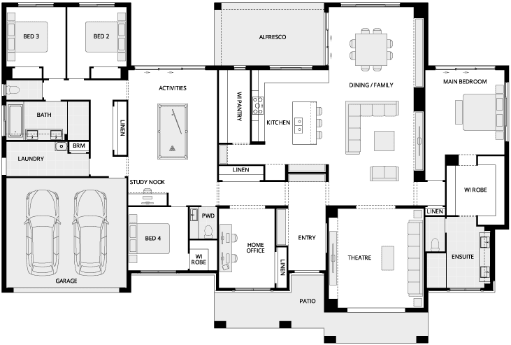 Tuscany Country Living House Floor Plan