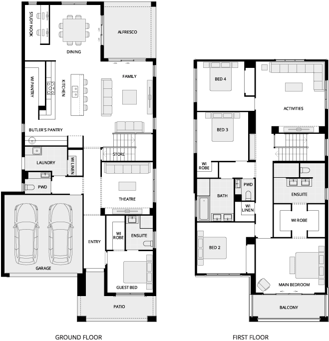 Manhattan 38 Two Storey House Floor Plan