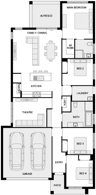Andorra One Single Storey House Floor Plan