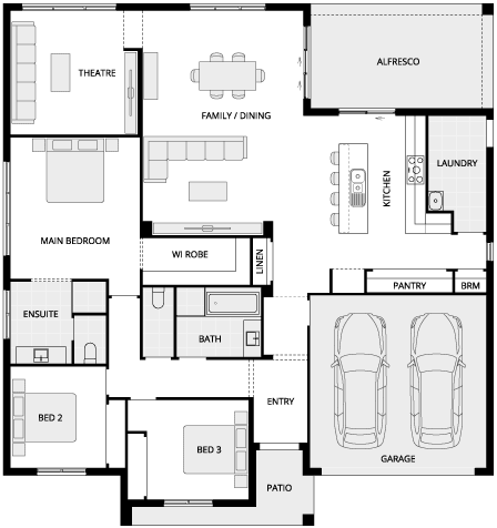 Lisbon One Single Storey House Floor Plan