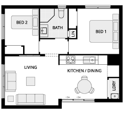 Granny Flat 2 House Design Floor Plan