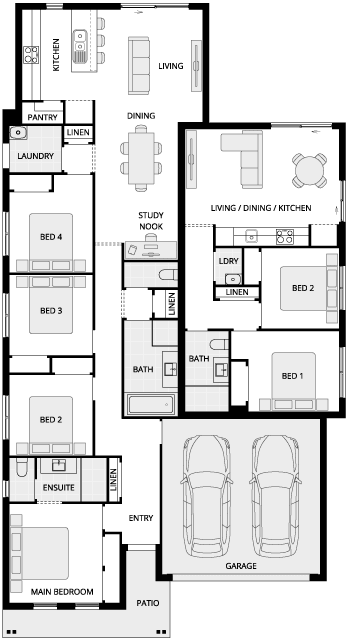 Bragado Dual Living House Floor Plan