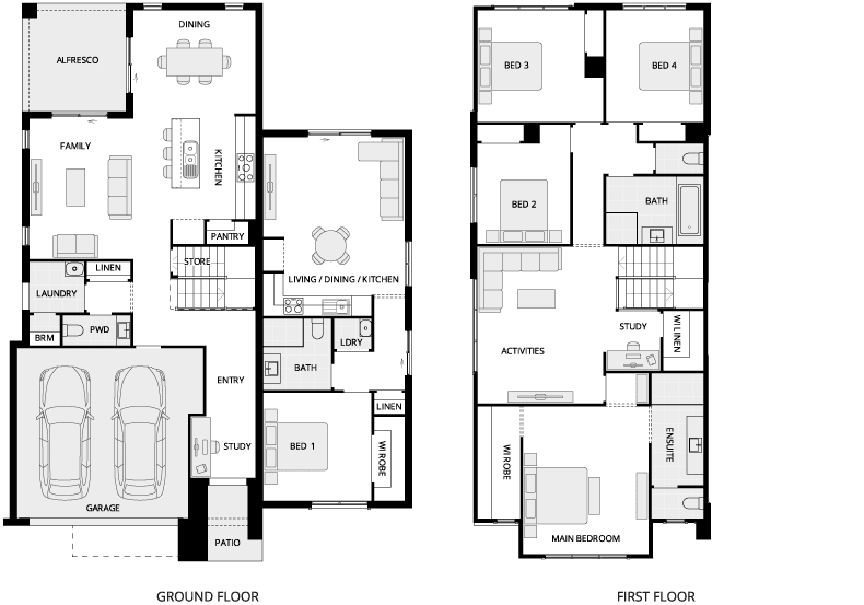 Soria One Dual Occupancy House Floor Plan