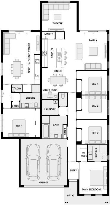 Serrano Four Dual Occupancy House Floor Plan