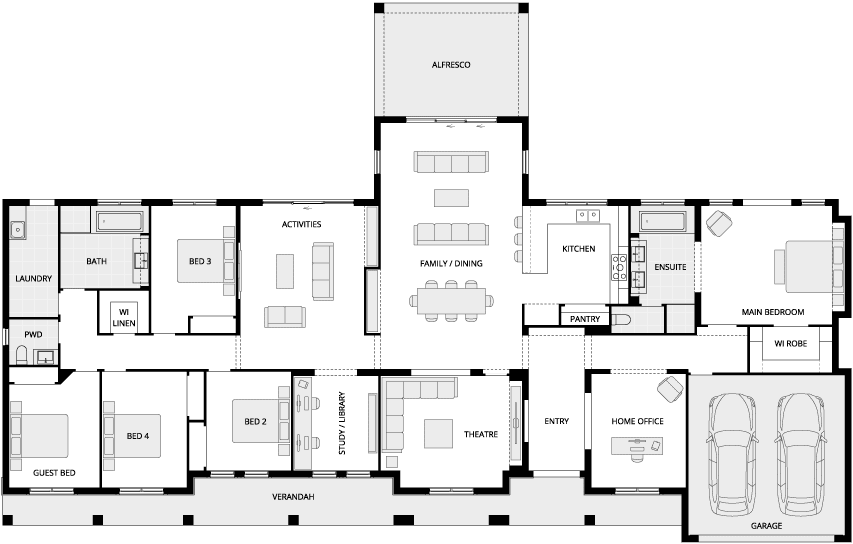 Bronte Executive Grand Country Living House Floor Plan